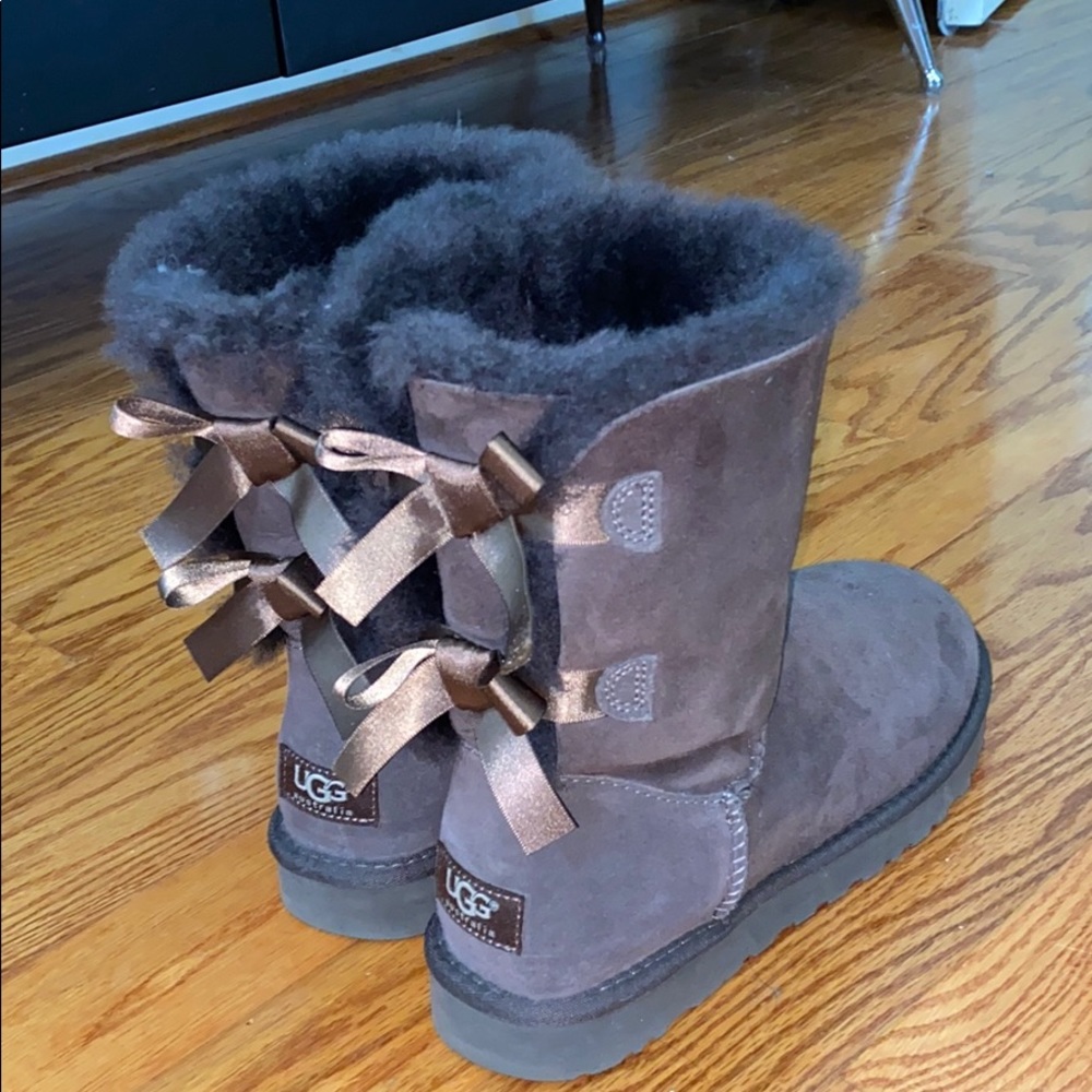 Brown Double Bow Ugg Boots